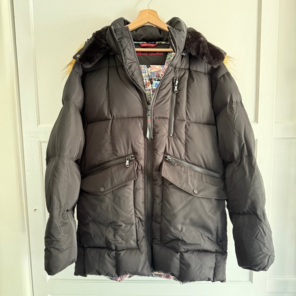 Robert Graham Hooded Black Puffer Jacket - Picture 8 of 9
